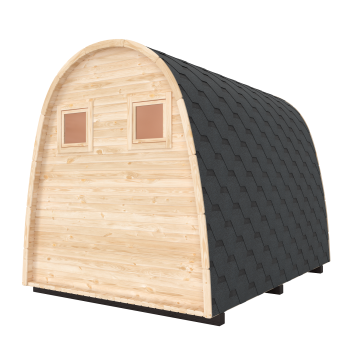 Fasssauna / Gartensauna / Banja / Viking 3,5 m mit Balkon und Vorraum